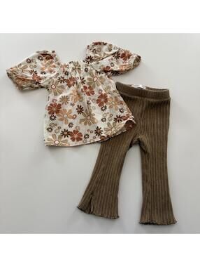 24m Little Co Floral Top + Ribbed Pants Bundle